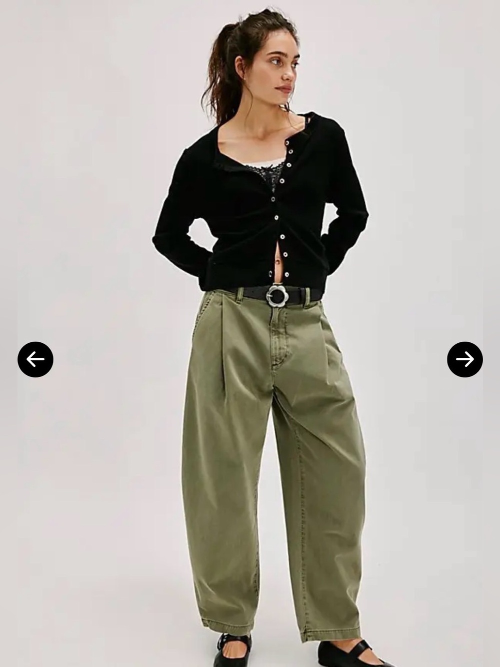 Agolde Danika Barrel Chinos in Color: Bok Choy